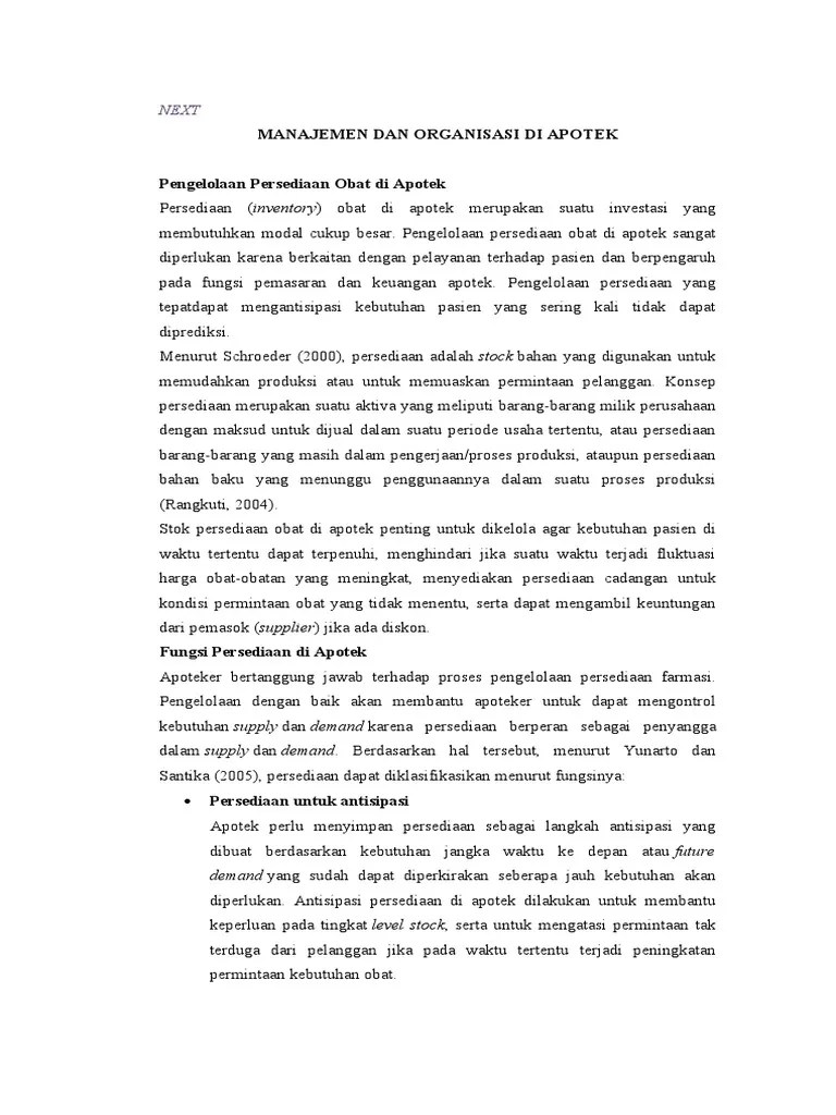 Pengelolaan Persediaan Obat Di Apotek | PDF