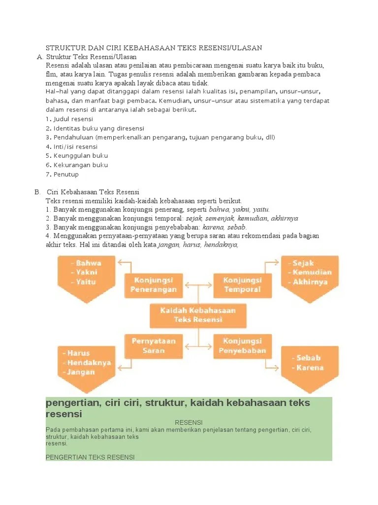 Struktur Dan Ciri Kebahasaan Teks Resensi | PDF