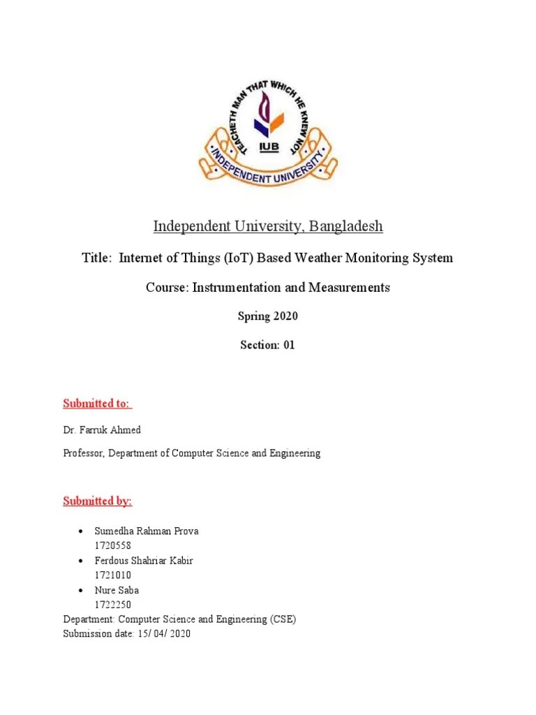 IoT Weather Monitoring System | PDF | Rectifier | Capacitor