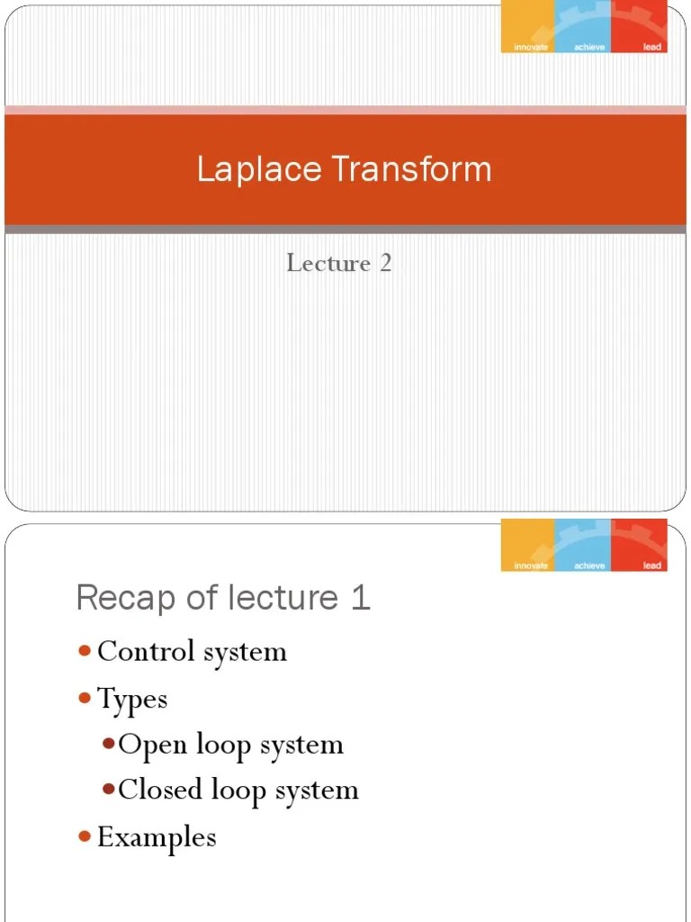 Lecture 2 Laplace Transform | PDF | Control Theory | Control System