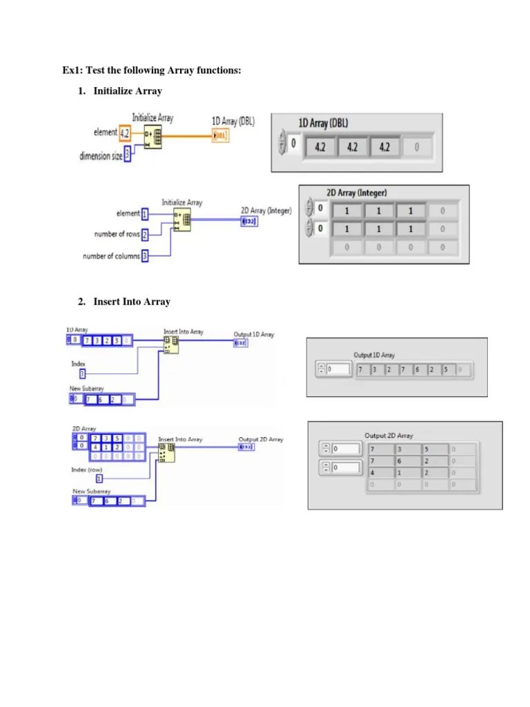 Ex1: Test The Following Array Functions: 1. Initialize Array | PDF