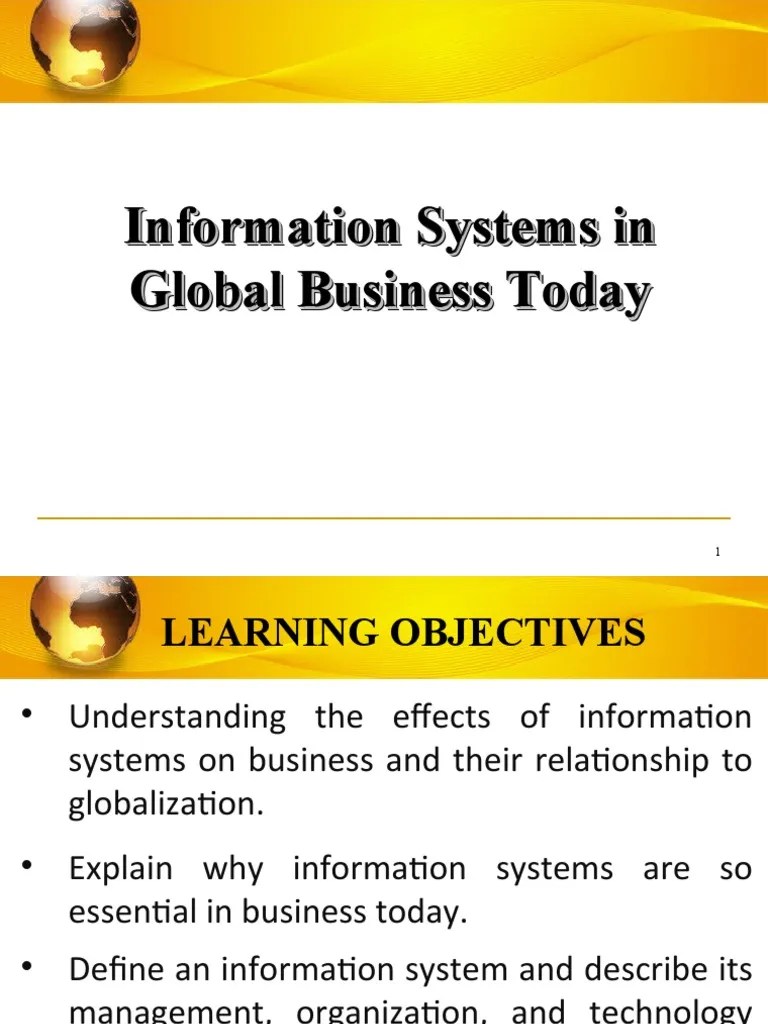 Information Systems In Global Business Today Information Systems In Global Business Today ...