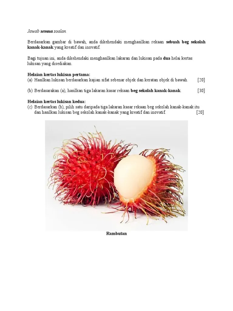 42 * 32 * 20cm atau 36 * 28 * 15cm atau 32 * 26 * 14cm / disesuaikan. Soalan Beg Sekolah Kanak Kanak Rambutan Pdf