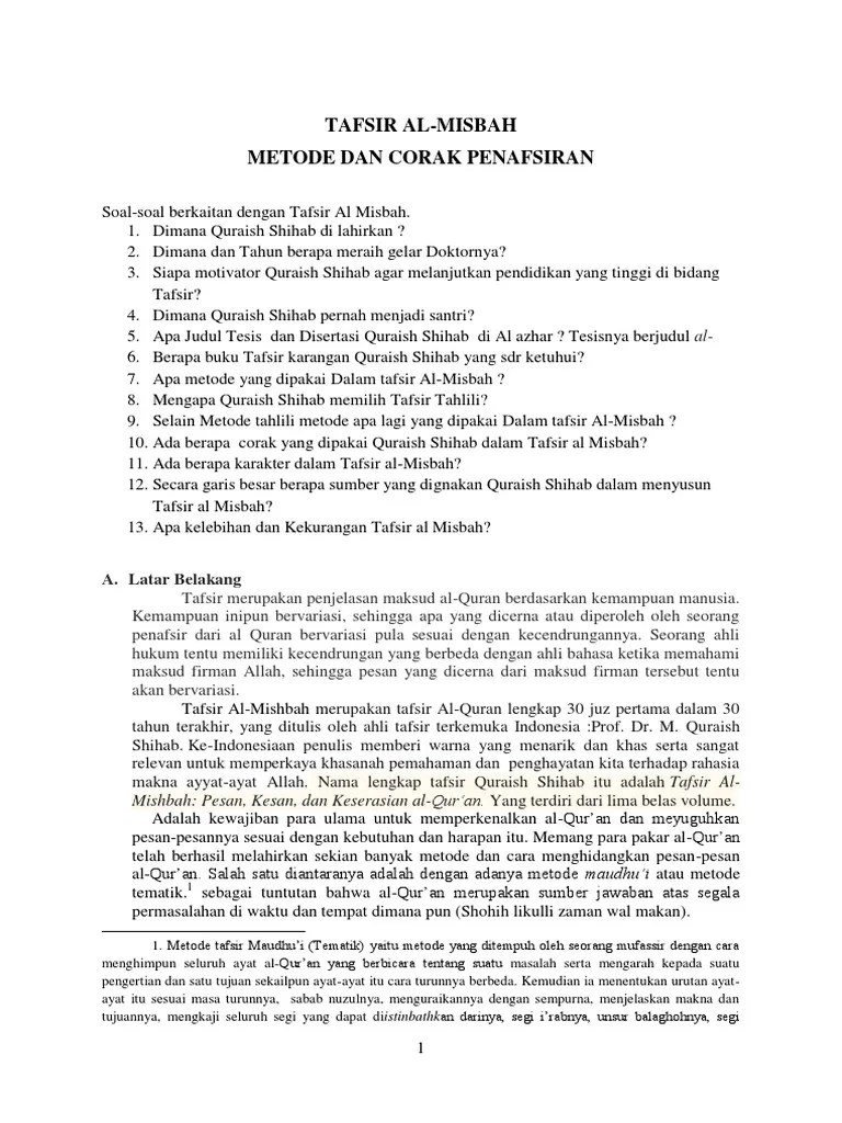 Tafsir Al Misbah PDF | PDF | Agama & Spiritualitas