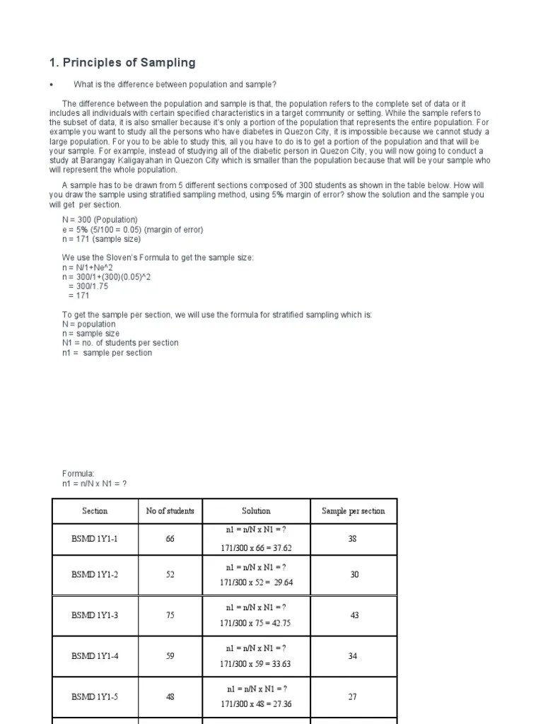 Data Presentation And Principles Of Sampling | PDF | Sampling ...
