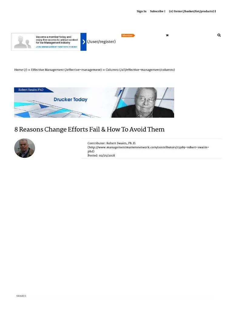 8 Reasons Change Efforts Fail & How To Avoid Them - Management Matters ...