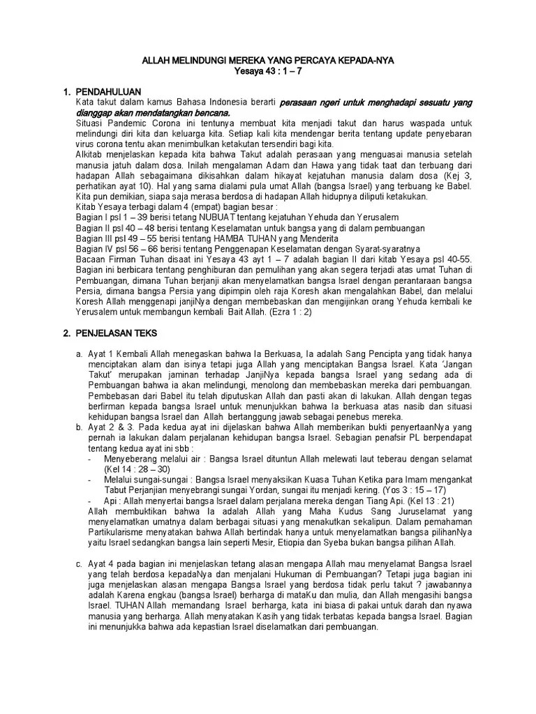 Khotbah Minggu 05072020 | PDF