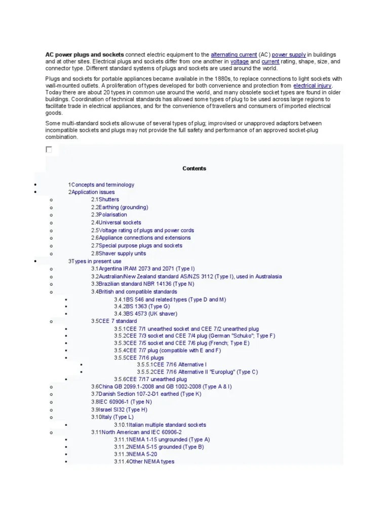 AC Power Plugs And Sockets | PDF | Ac Power Plugs And Sockets ...