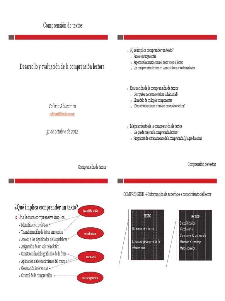 Desarrollo Y Evaluación De La Comprensión Lectora 2 PDF | PDF ...