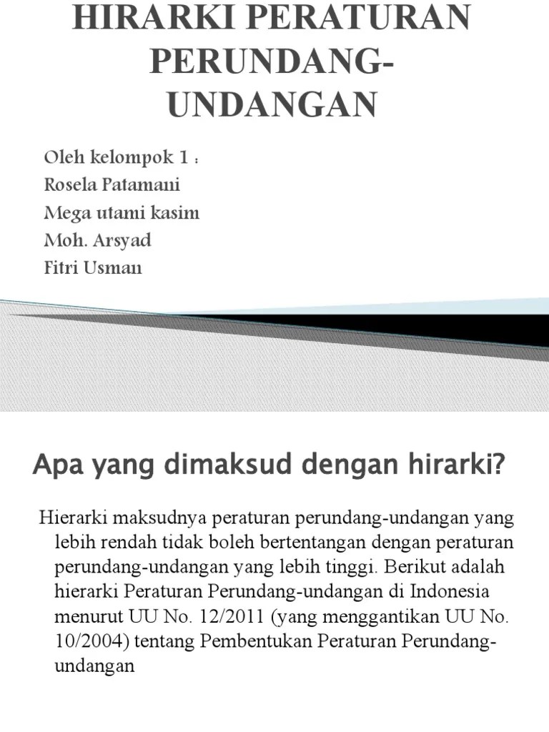 Hirarki Peraturan Perundang-Undangan | PDF