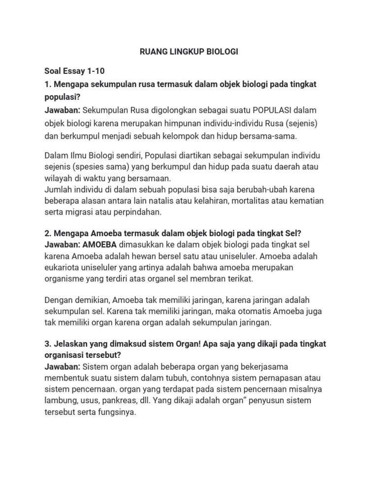 Contoh objek biologi pada tingkat jaringan yaitu jaringan epitel silinder selapis seperti pada gambar berikut. Ruang Lingkup Biologi Pdf
