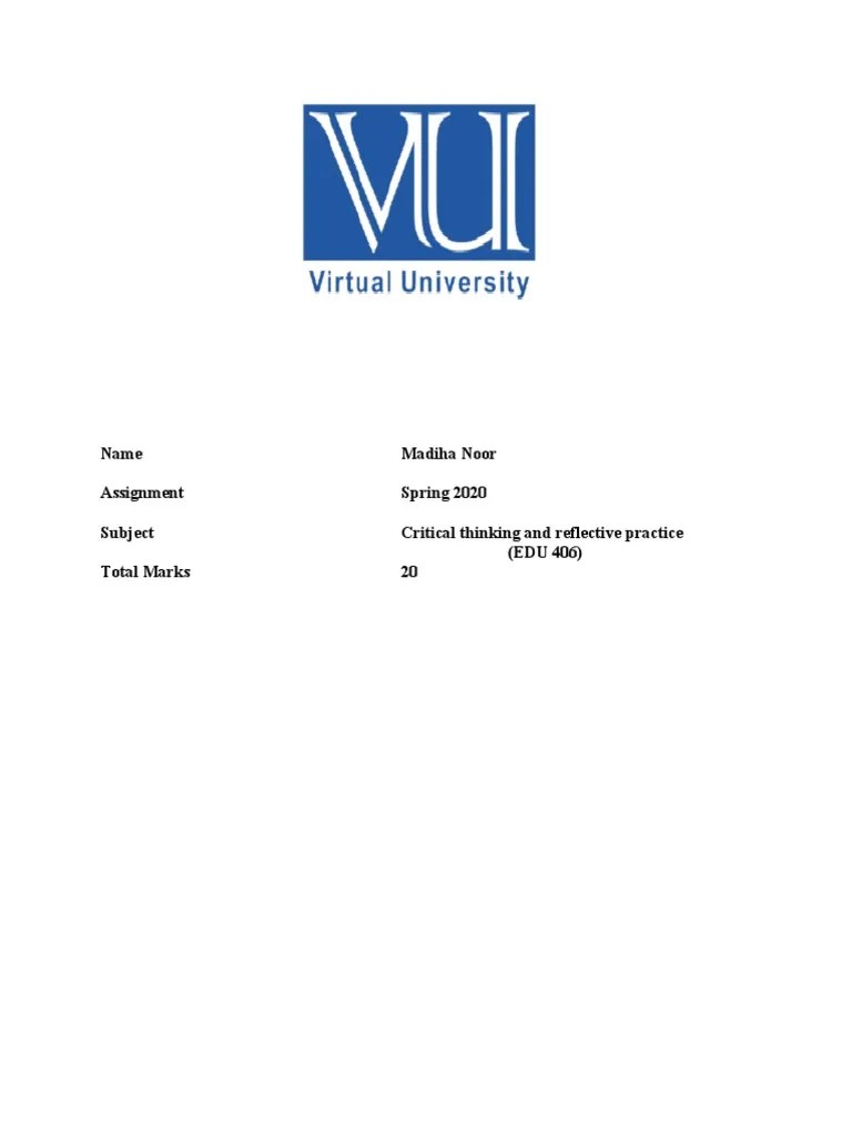 Critical Thinking And Reflective Practice | PDF | Critical Thinking | Teachers