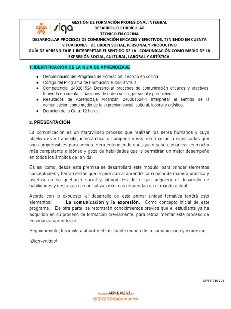 Guia De Aprendizaje N°1 Comunicacion F | PDF | Capitalismo | Comunicación