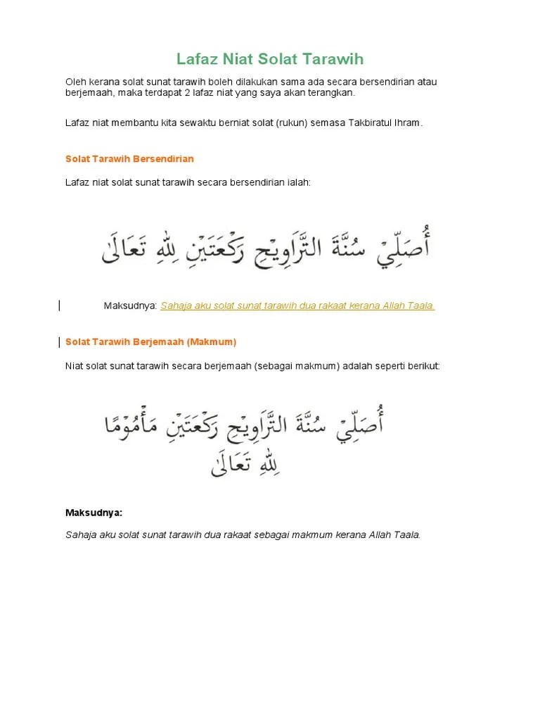 Panduan solat terawih bagi bulan ramadan. Panduan Solat Tarawih Pdf