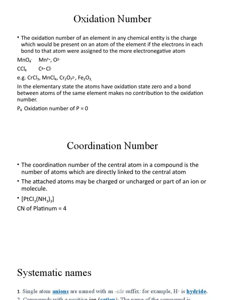 Naming Of Inorganic Compounds | PDF | Ion | Oxide