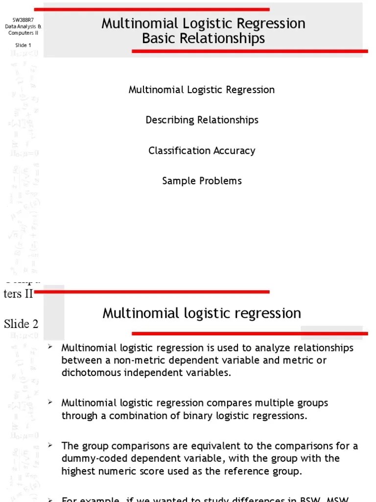 Multinomial Logistic Regression Basic Relationships | PDF | Logistic ...