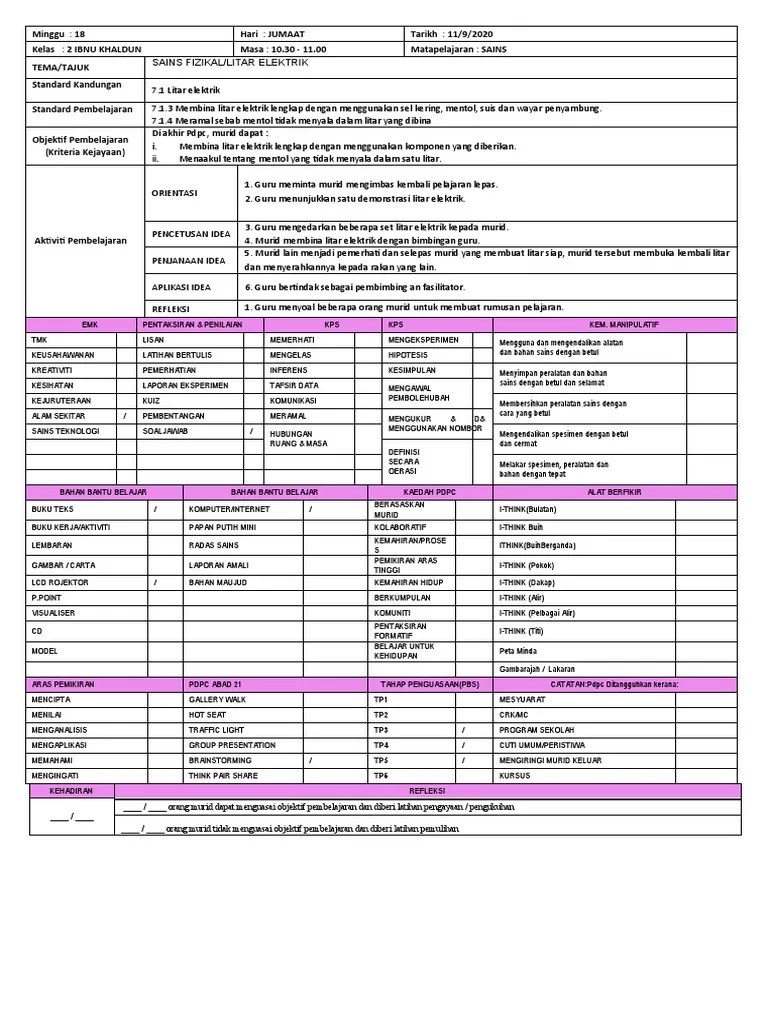 Lembaran kerja sains tahun 5 from. Rph Sains Tahun 2 Pdf