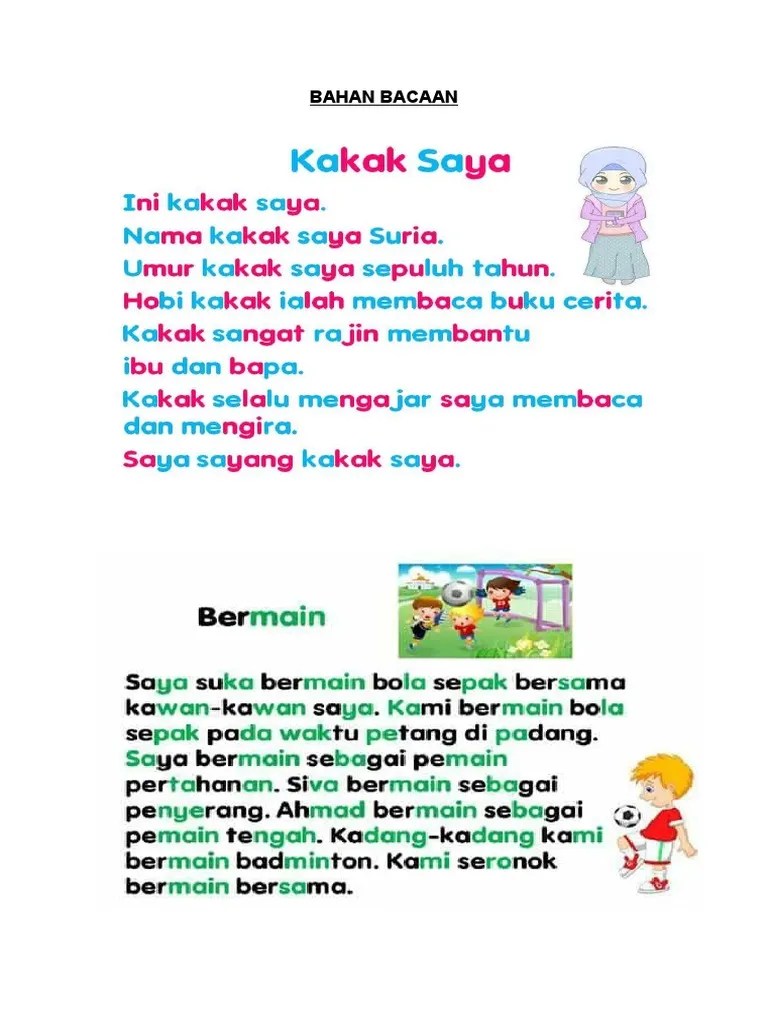Latihan menulis bahasa melayu tahun 1. Bahan Bacaan Bahasa Melayu Tahun 1 Pdf