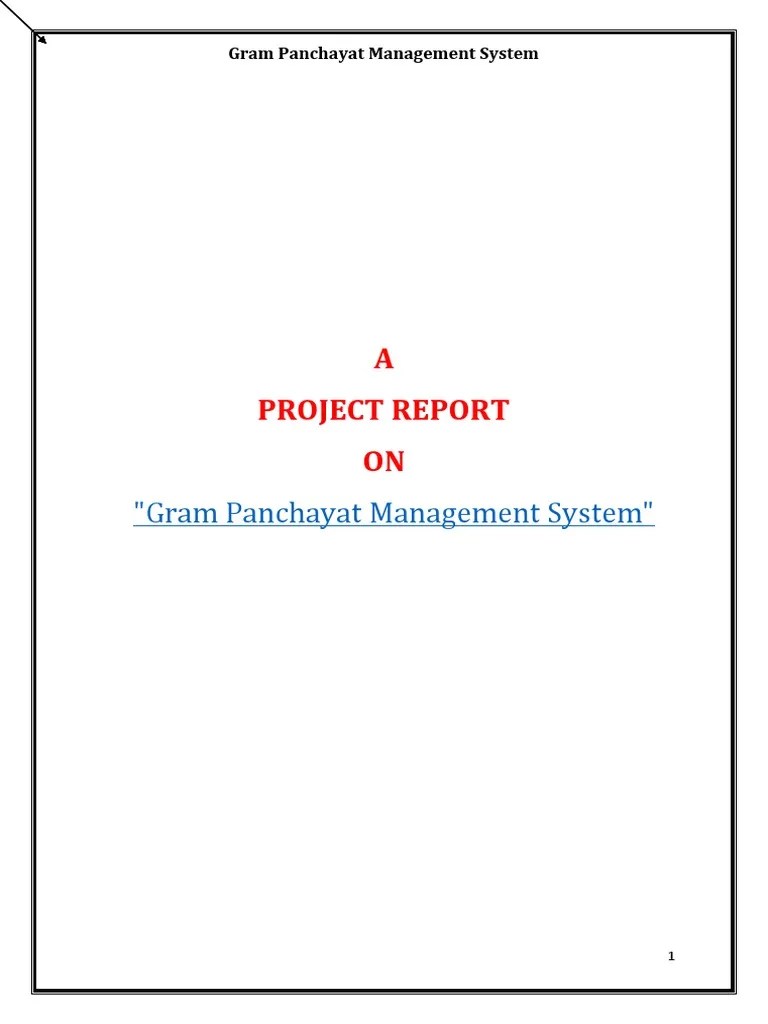 Gram Panchayat Project | PDF | Feasibility Study | Graphical User Interfaces