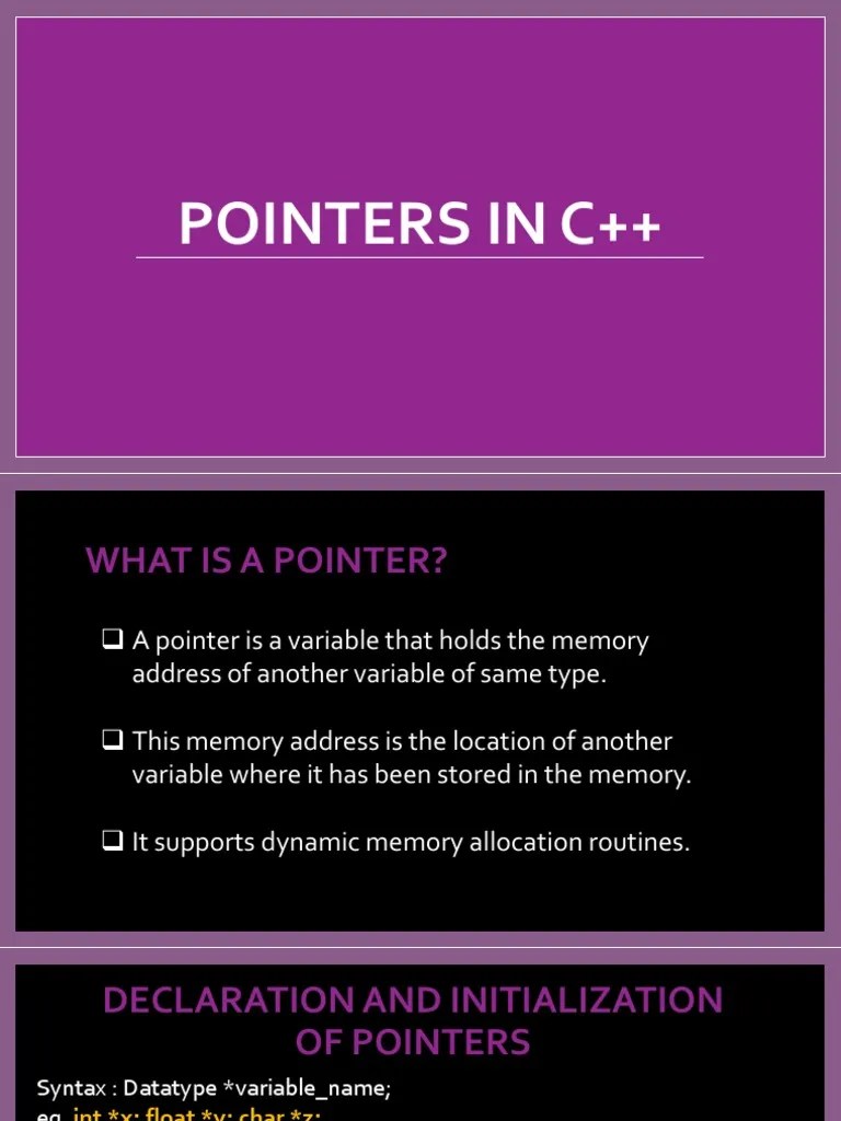 Pointers In C++ | Download Free PDF | Pointer (Computer Programming ...