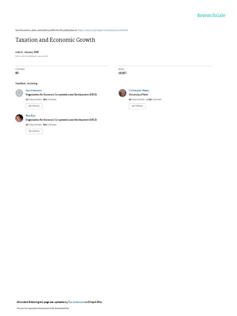 Taxation And Economic Growth | PDF | Economic Growth | Gross Domestic ...