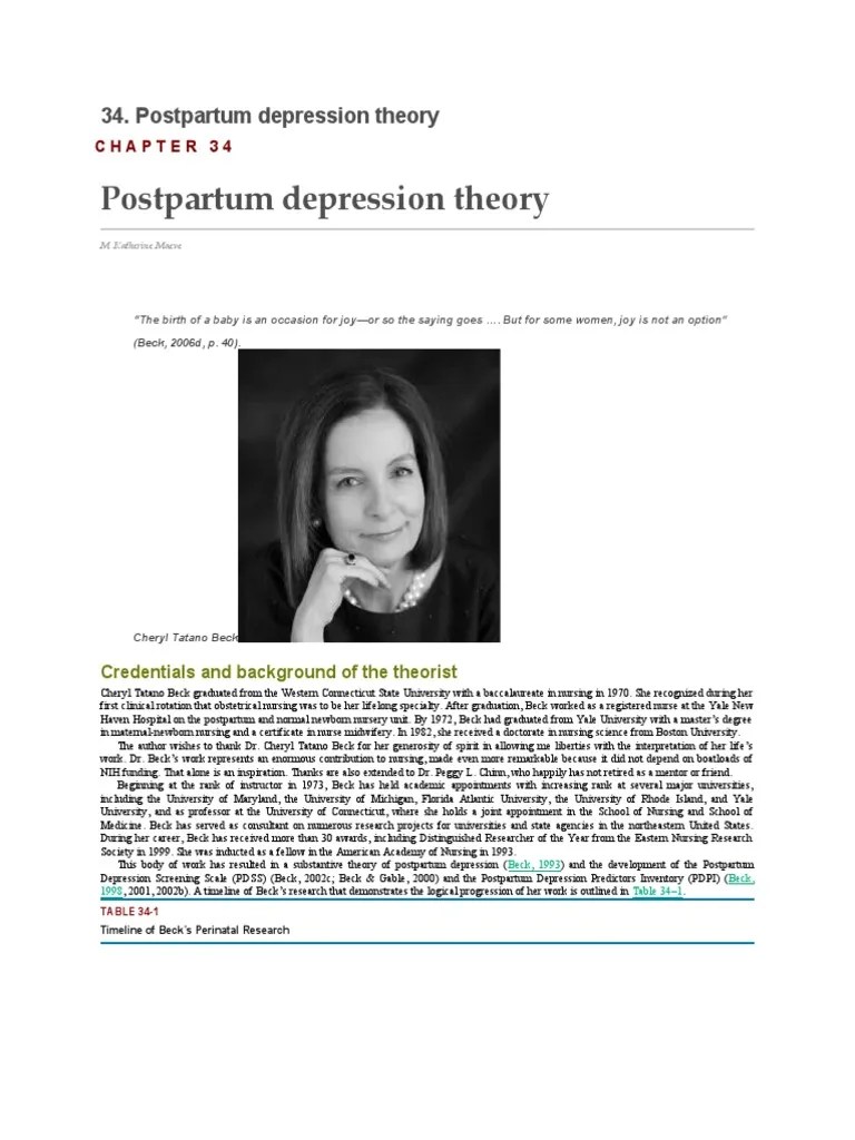 Postpartum Depression Theory | PDF | Postpartum Depression | Childbirth