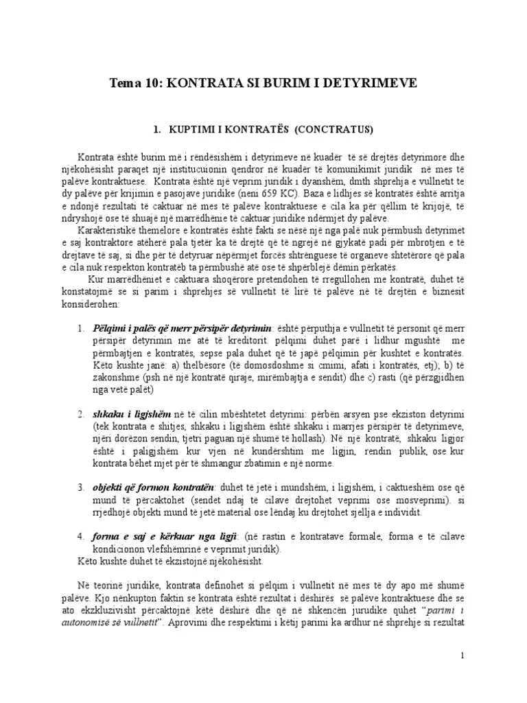 10 - Kontrata Si Burim I Detyrimeve | PDF