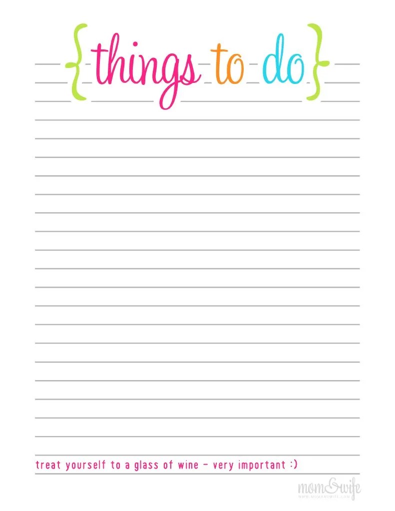 printable to do list
