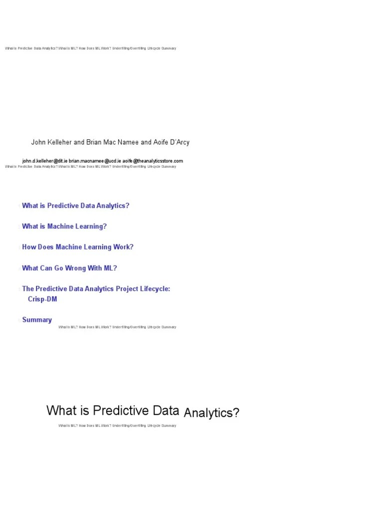 What Is Predictive Data: Fundamentals Of Machine Learning For ...