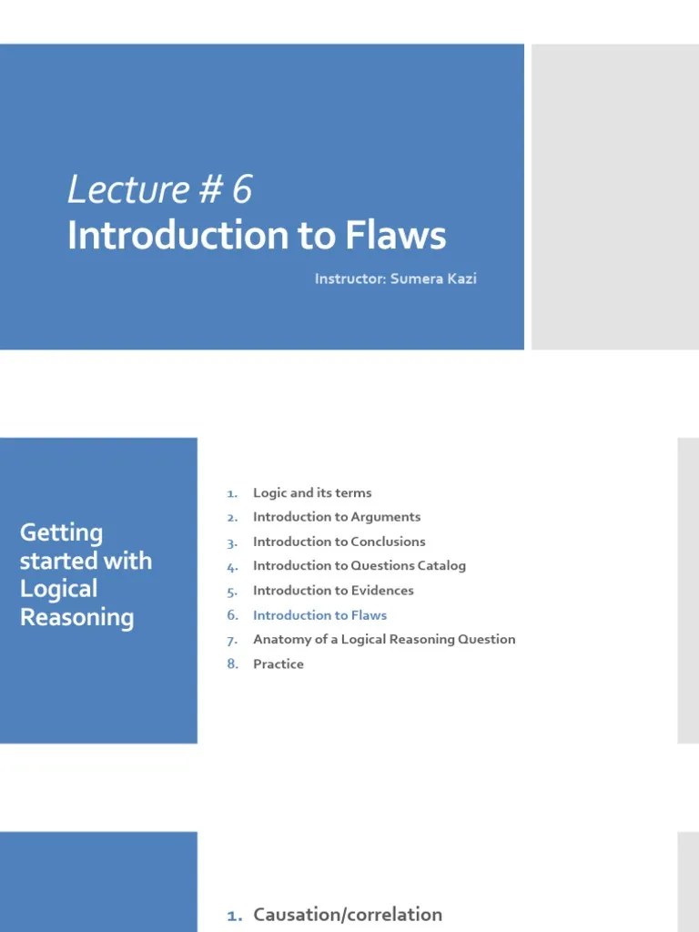 Lecture 6 Introduction To Flaws | PDF | Argument | Philosophical ...
