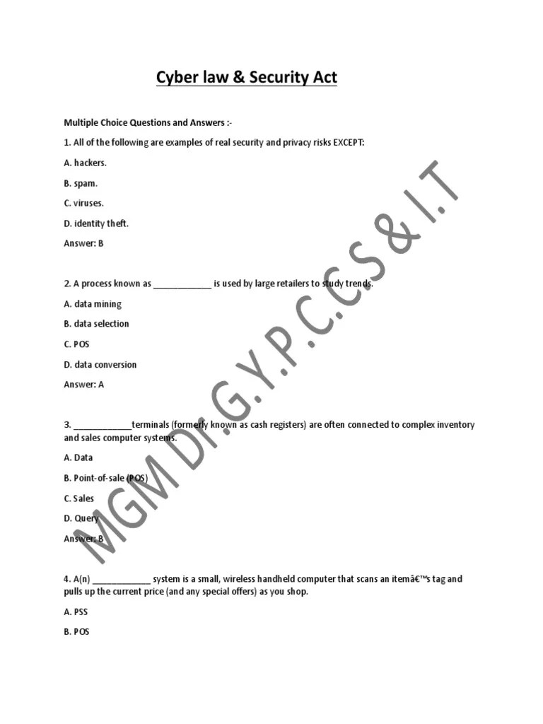Cyber Law & Security Act PDF | PDF | Operating System | Input/Output