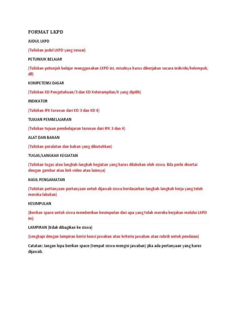 Format LKPD | PDF