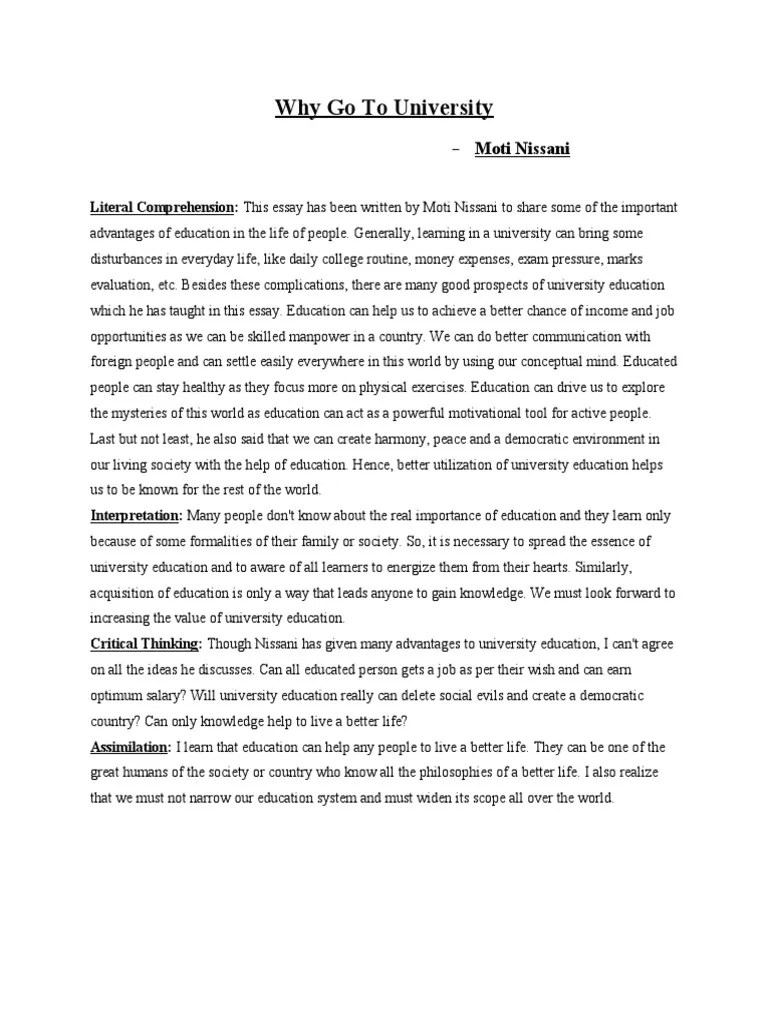 Why Go To University | PDF