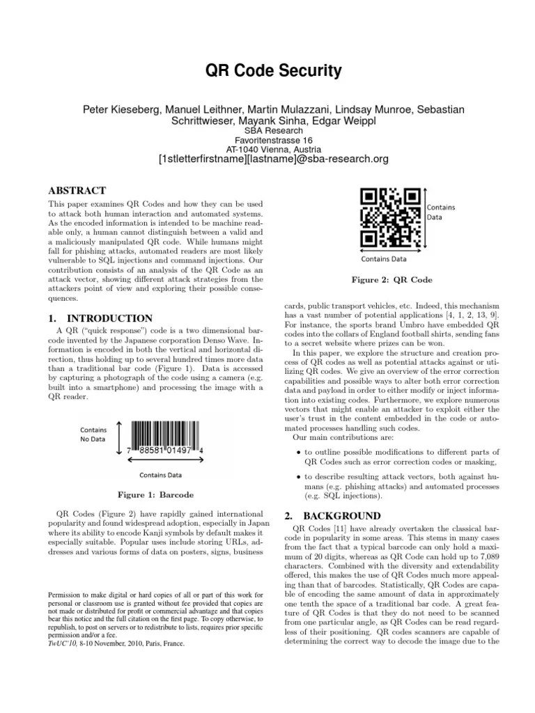 QR Code Security | PDF | Qr Code | Code