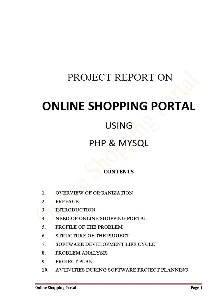 Online Shopping Portal: Project Report On | PDF | Software Testing | Php
