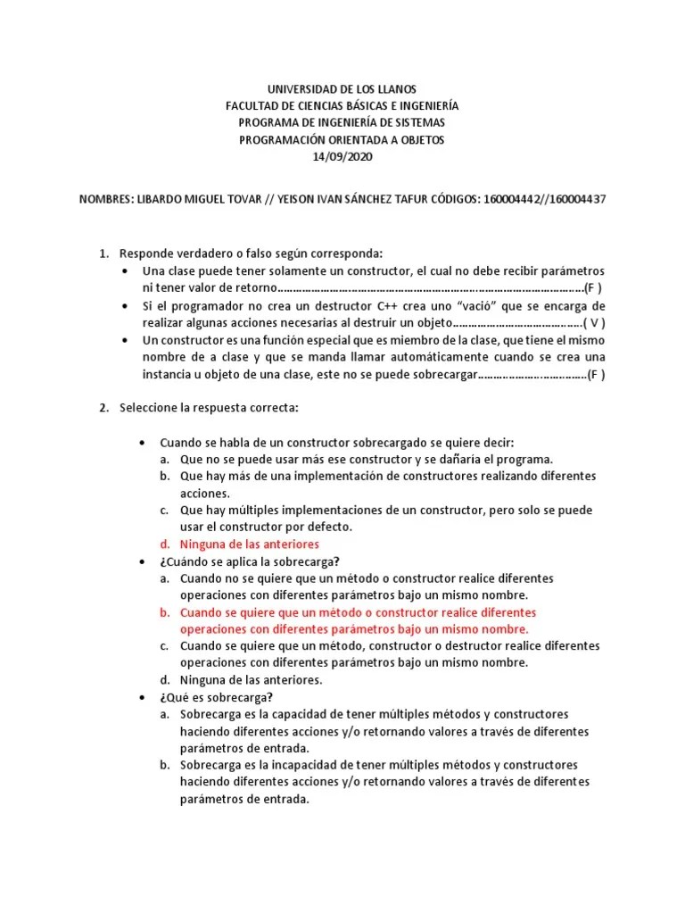 ActSobrecarga PDF | PDF | Método (programación De Computadora ...