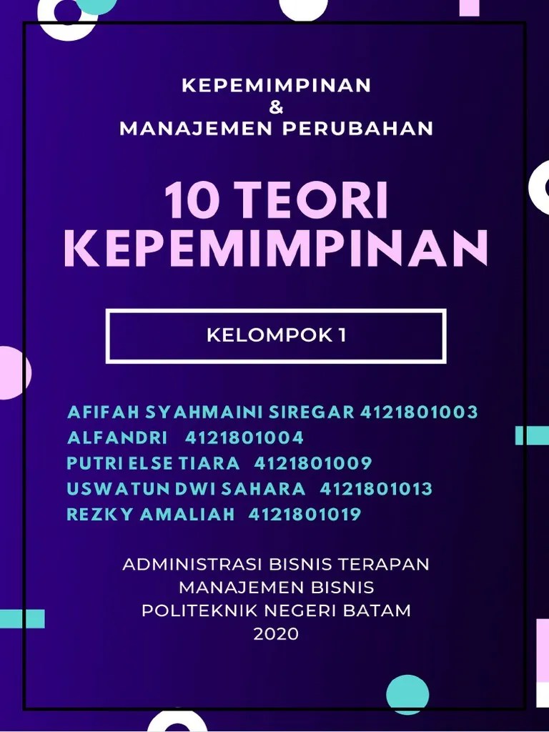 10 Teori Kepemimpinan | PDF