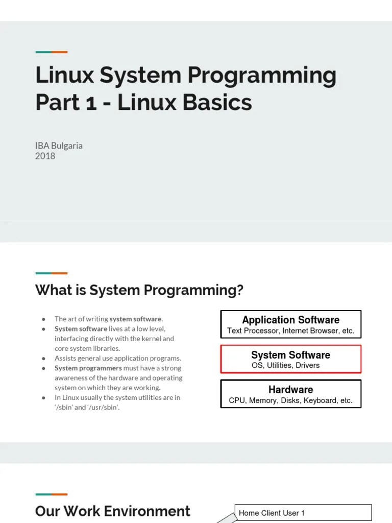 Linux System Programming Part 1 - Linux Basics: IBA Bulgaria 2018 | PDF ...