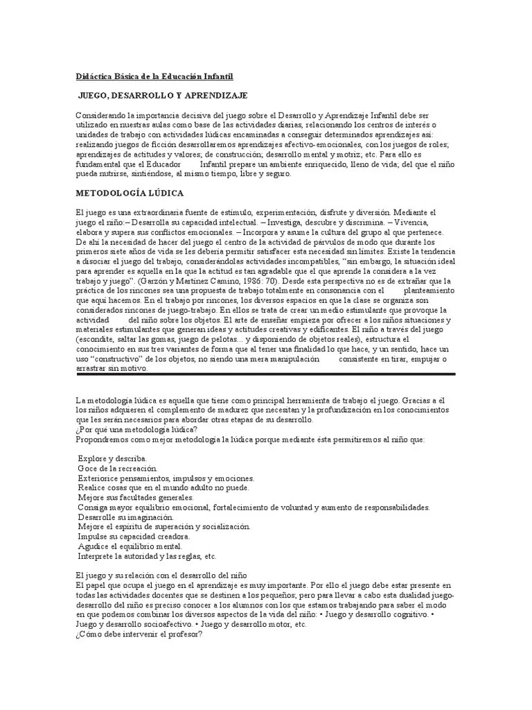 Juego, Desarrollo Y Aprendizaje | PDF | Aprendizaje | Las Emociones