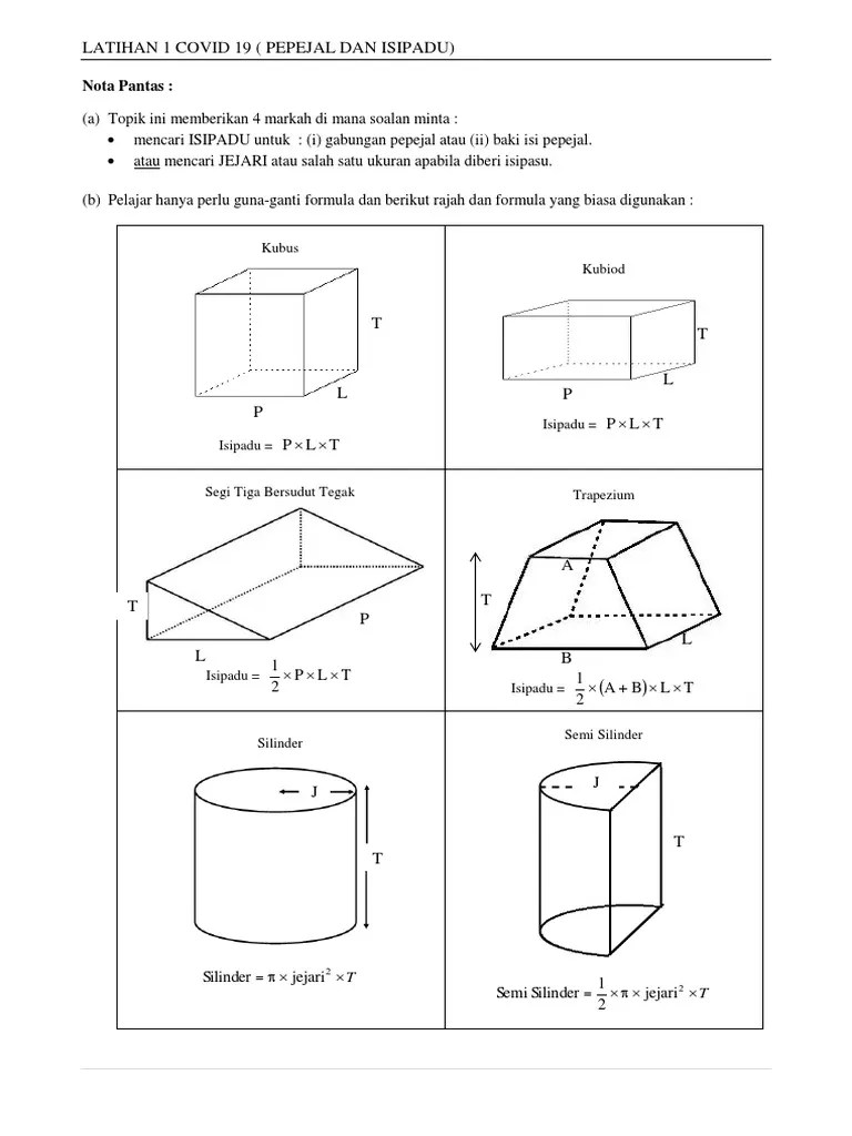 Formula kira luas trapezium autocad otosection from i.ytimg rumus isipadu. Ulangkaji 3 Covid 19 Pepejal Dan Isipadu Pdf