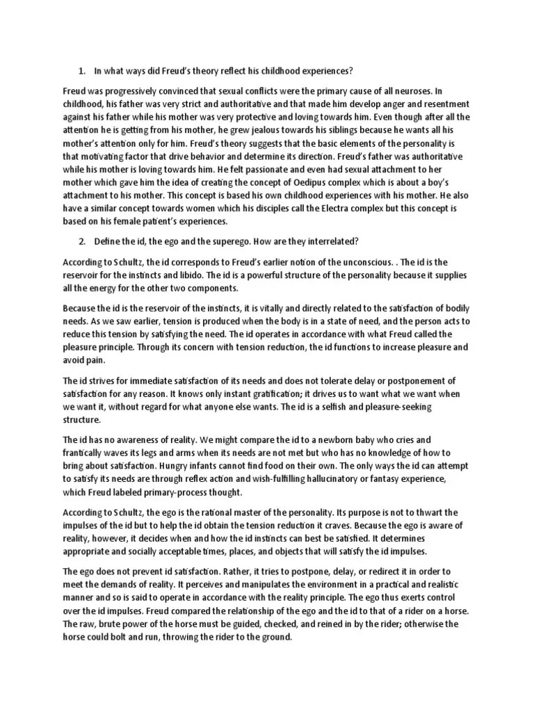 Freud's Psychoanalytic Theory | PDF | Id | Unconscious Mind