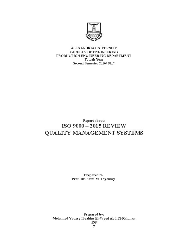 Iso 9000 - 2015 Review | PDF | Quality Management | Quality Management ...