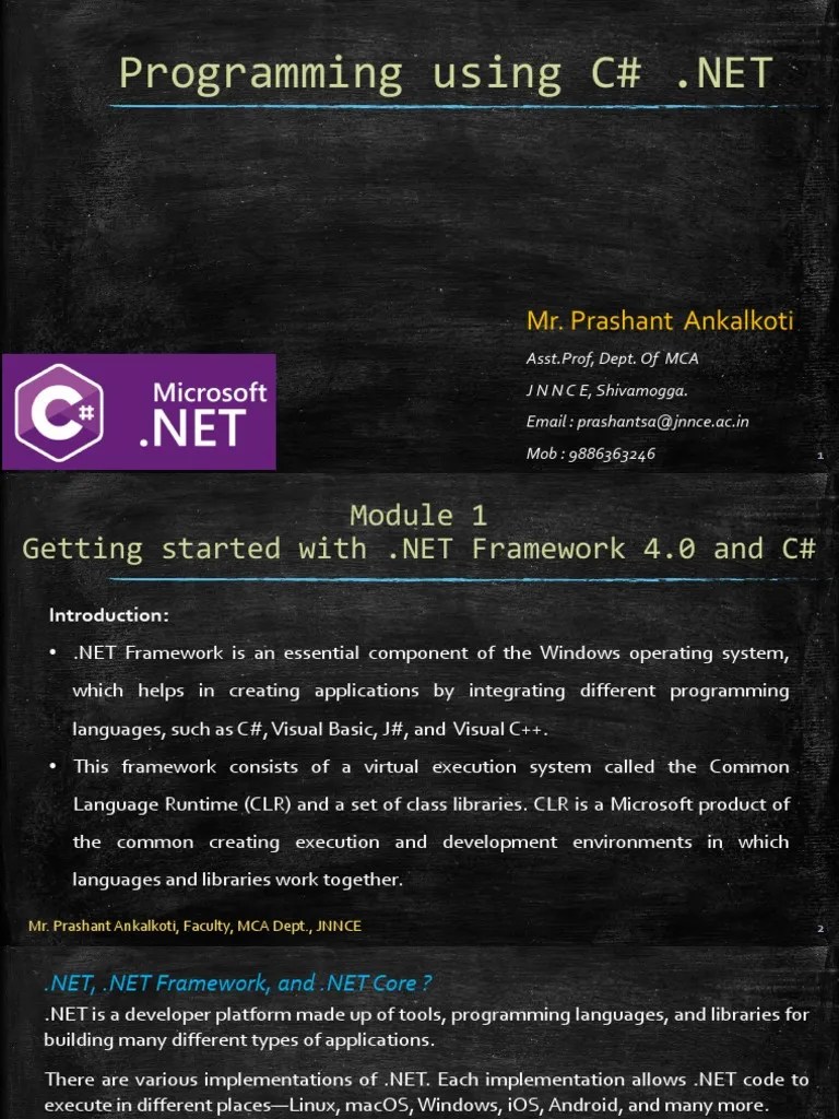 C# Module 1 | PDF | C Sharp (Programming Language) | World Wide Web