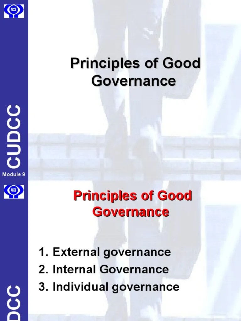 A Principles Of Good Governance | PDF | Regulatory Compliance | Audit