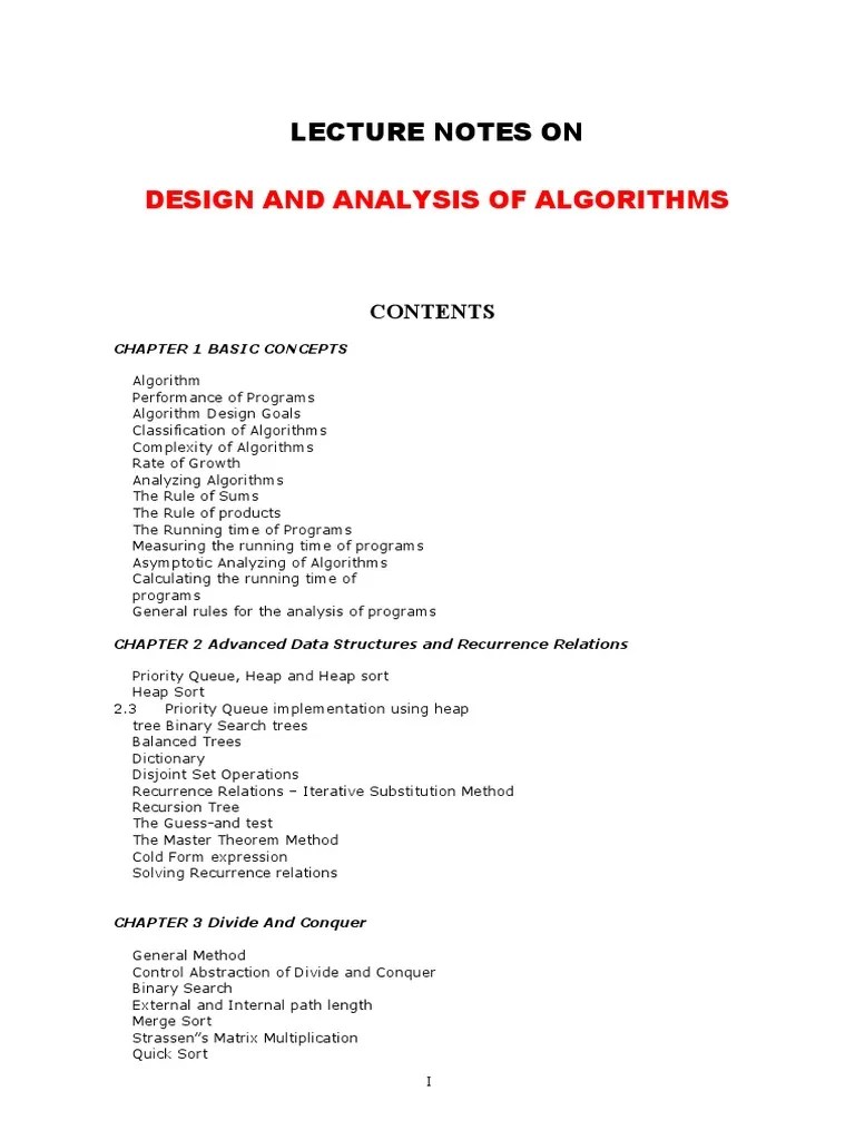 DAA NoTESALLUNITSBYNEELIMA | PDF | Time Complexity | Computational Complexity Theory