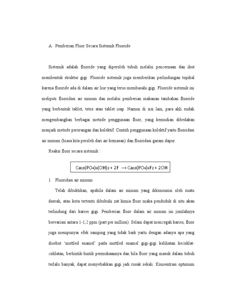 Sistemik Fluoride | PDF