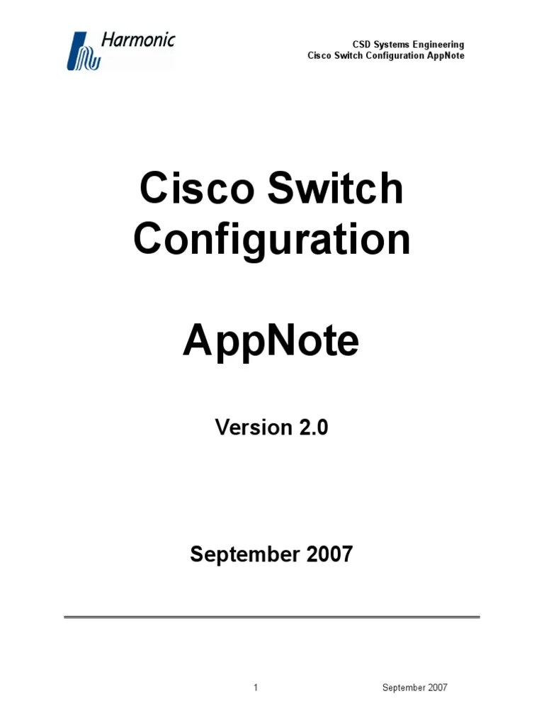 Cisco Switch Config V2.0 | PDF | Computer Network | Network Switch