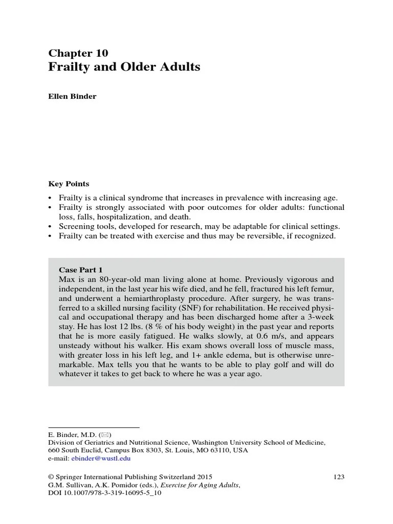 Frailty And Older Adults | PDF | Medical Specialties | Medicine