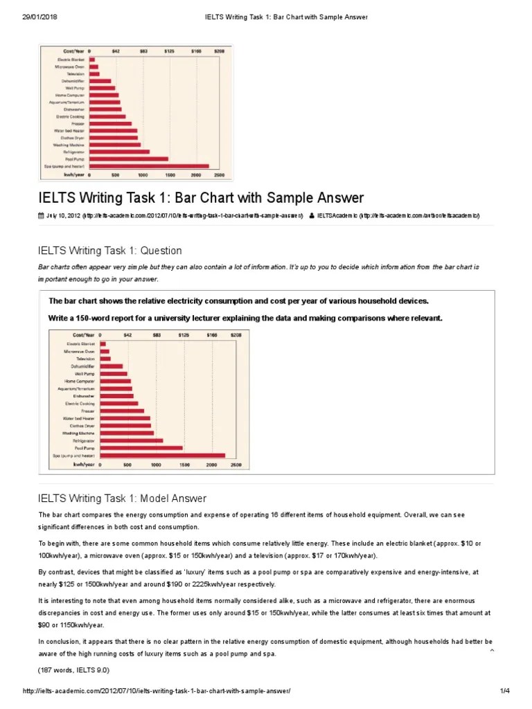 IELTS Writing Task 1 - Bar Chart With Sample Answer PDF | PDF | International English Language ...