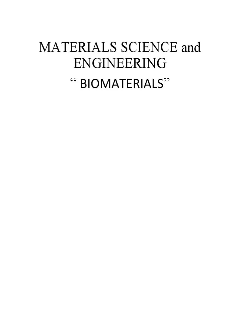 Materials Science And Engineering 
